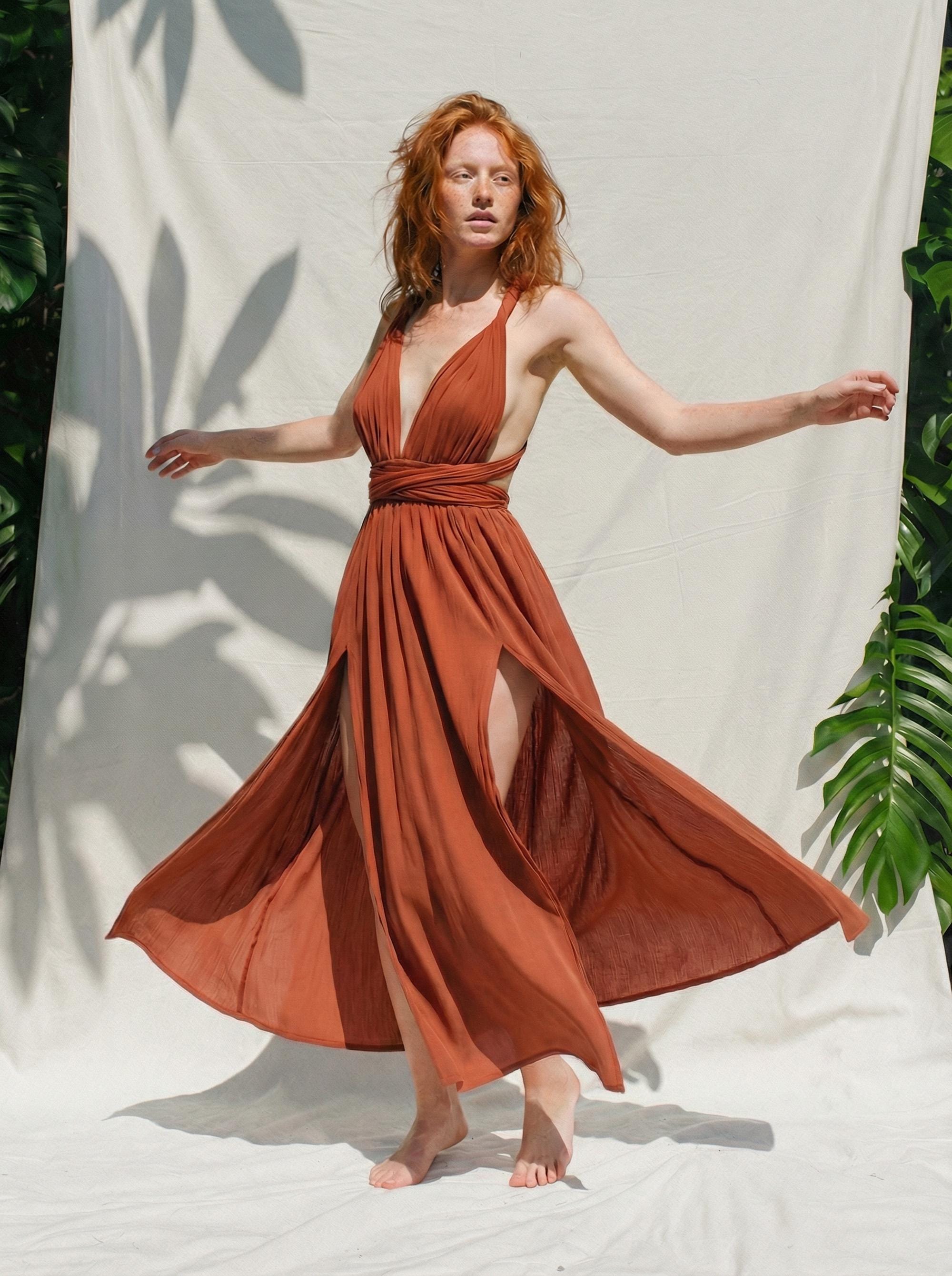 sachin and babi light blue dress Double Slit Maxi Dress
