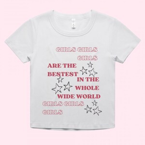 Girls Girls Girls Y2K Baby Tee, Aesthetic, Trendy, Y2K Clothing, Y2K Shirt, Women Graphic Tee, Cute Baby Tee