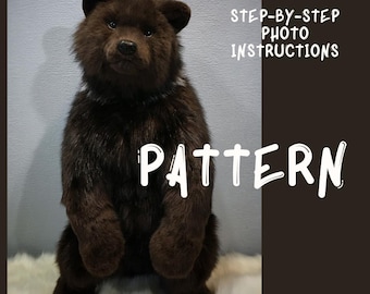 pattern realistic teddy bear toys. step-by-step photo instructions. Tutorial.