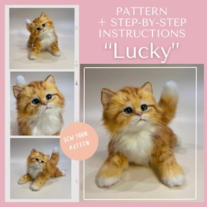 Pattern kitten. Step-by-step. The Kitten Tutorial. Sew a toy. Patterns toys.