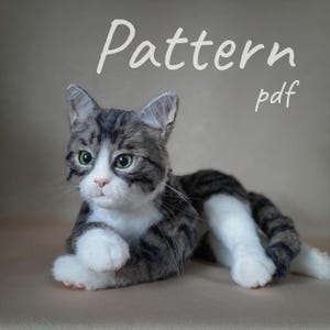 Pattern Realistic cat, Stuffed Animal, Plush toy