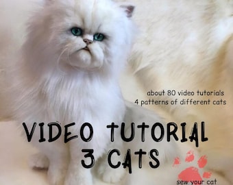 Sewing Toys: Realistic Cat Video Tutorial with Patterns