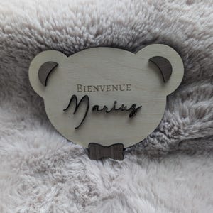 carte de bienvenue ours /ourson pour petit garçon
