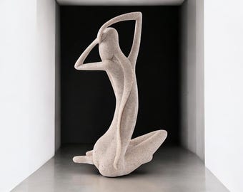 Yoga Pose Woman Statue Faceless Female Figurine Abstract Feminine Sculpture Meditation Decor Zen Shelf Decor Gift for Yoga Lover