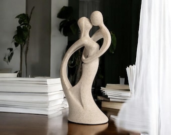 Estatua de pareja moderna, escultura artesanal para decoración del hogar, figura decorativa para estante, regalo de inauguración de casa.