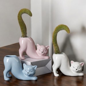 Cat Planter – Ceramic Succulent Pot