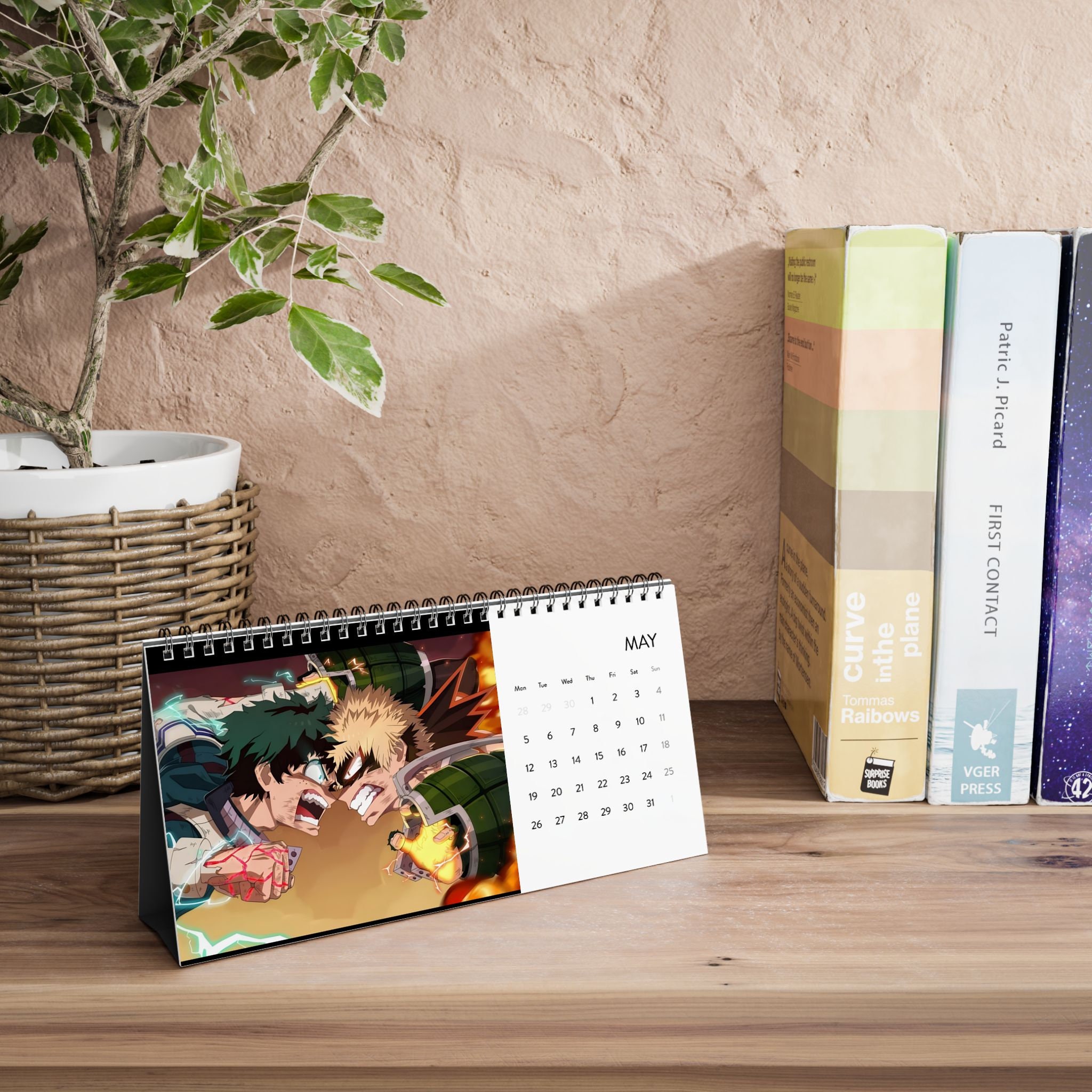 Anime Desk Calendar, Naruto, One Piece, Dragon Ball, Simplex Desk
