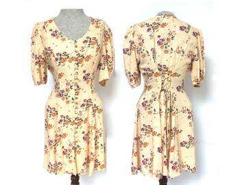 peach color floral dress