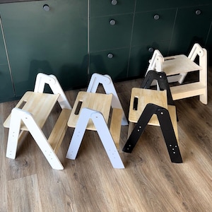 Folding Wooden Step Stool for Kids: Lightweight Birch Plywood