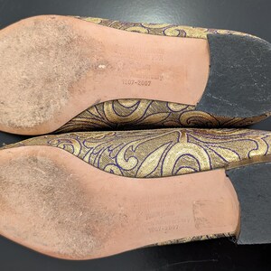 Manolo Blahnik Gold Brocade Ballet Flats Size 38.5 (Neiman Marcus Anniversary) bild 5