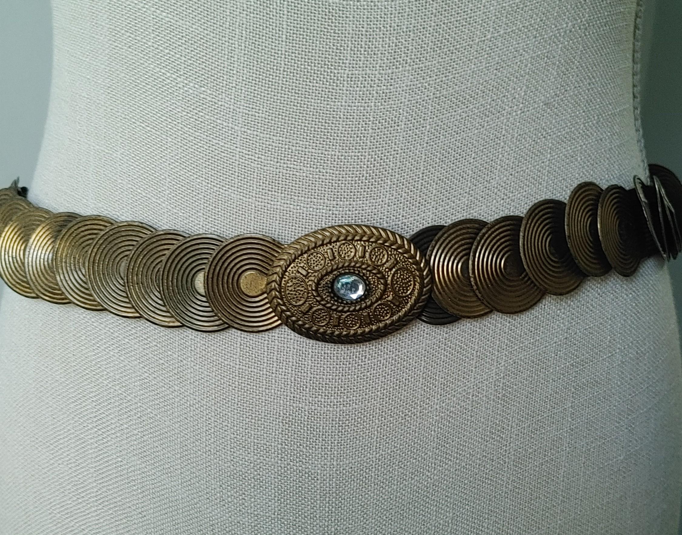 Vintage Gold Snake Scale Belt: Stretchy 1980s Fashion - Etsy display picture 2