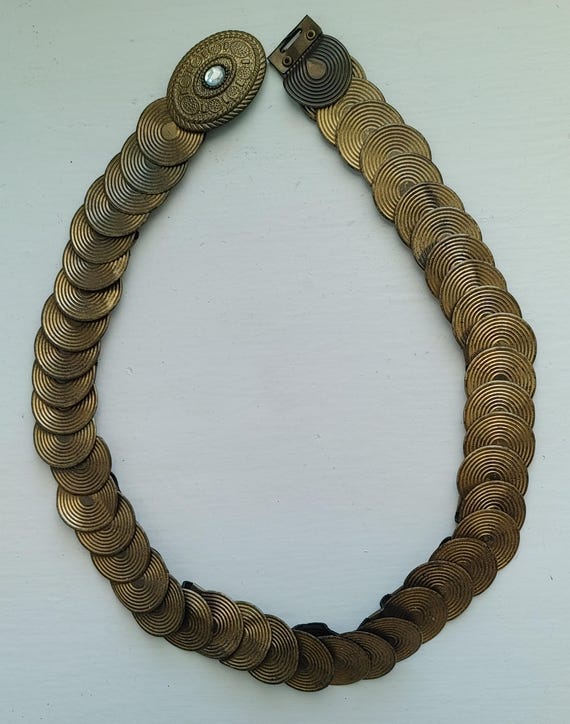 Vintage Metal Gold Tone Snake Scale Style Stretch Belt Vintage Metal Gold Tone Snake Scale Style Stretch Belt | eBay main image 3