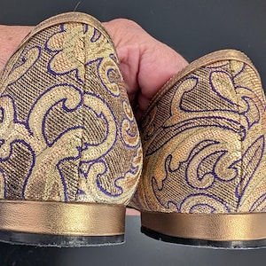Manolo Blahnik Gold Brocade Ballet Flats Size 38.5 (Neiman Marcus Anniversary) bild 3