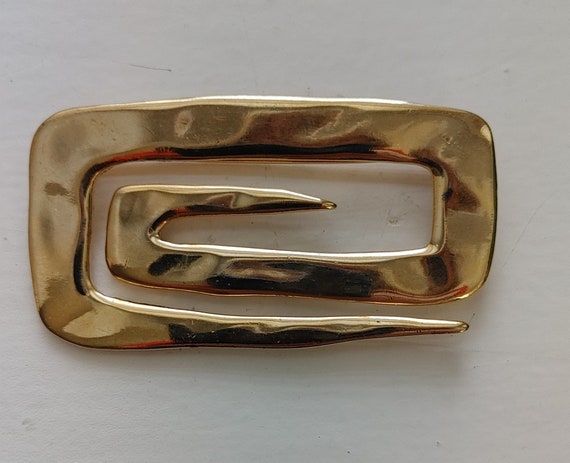 Vintage MJent  brooch gold pin large 1980s retro … - image 1