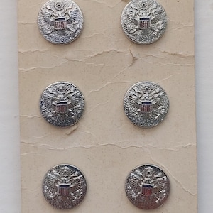 Vintage Holland & Sherry Silver Eagle Buttons - Complete Set of 10