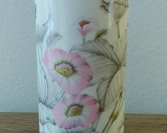 Vintage Rosenthal small vase grey and pink flowers studio haus