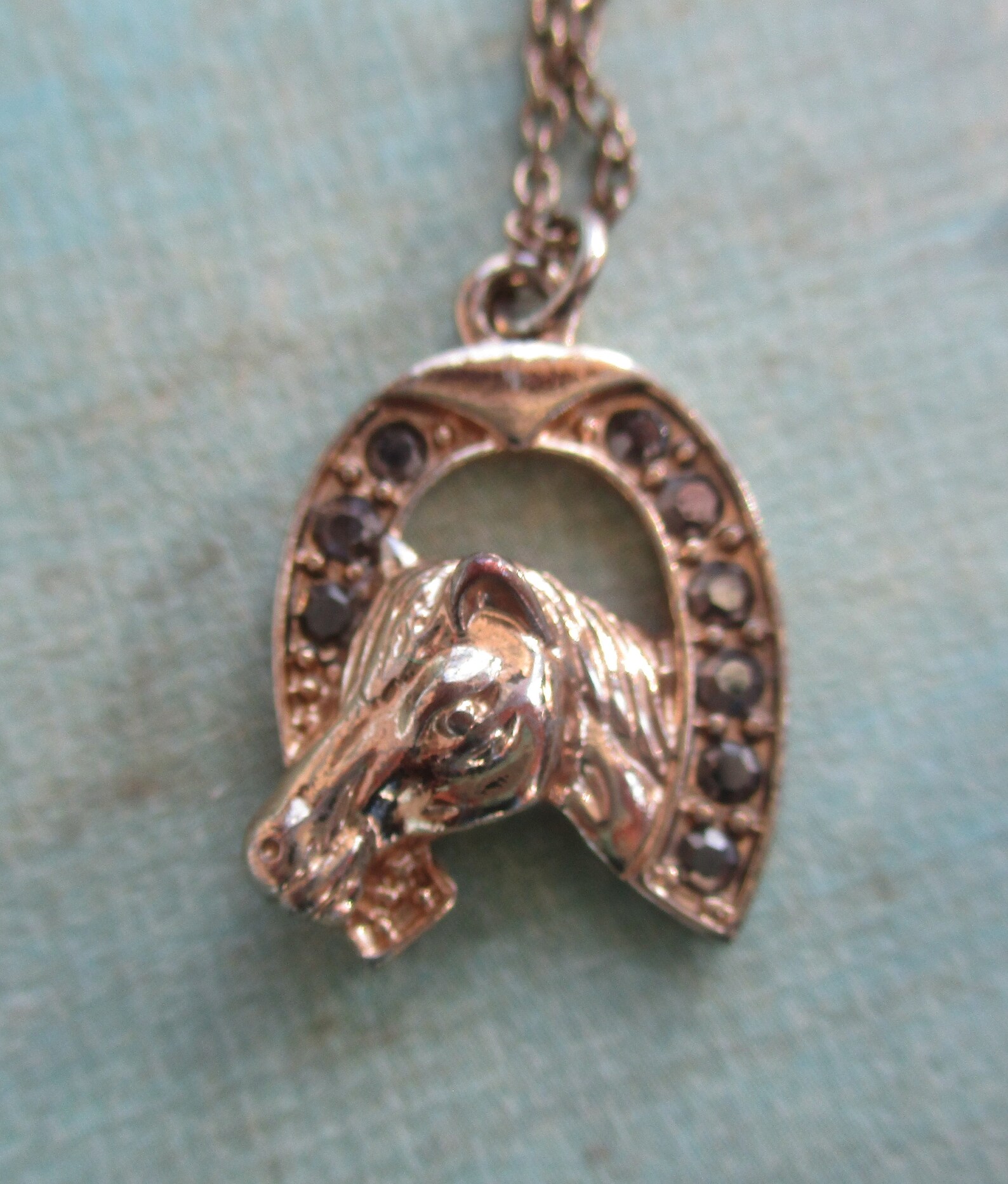 Vintage Horseshoe necklace Horse Jewelry Vintage rhinestone Etsy