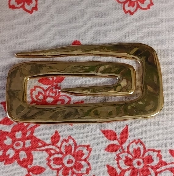 Vintage MJent  brooch gold pin large 1980s retro … - image 2
