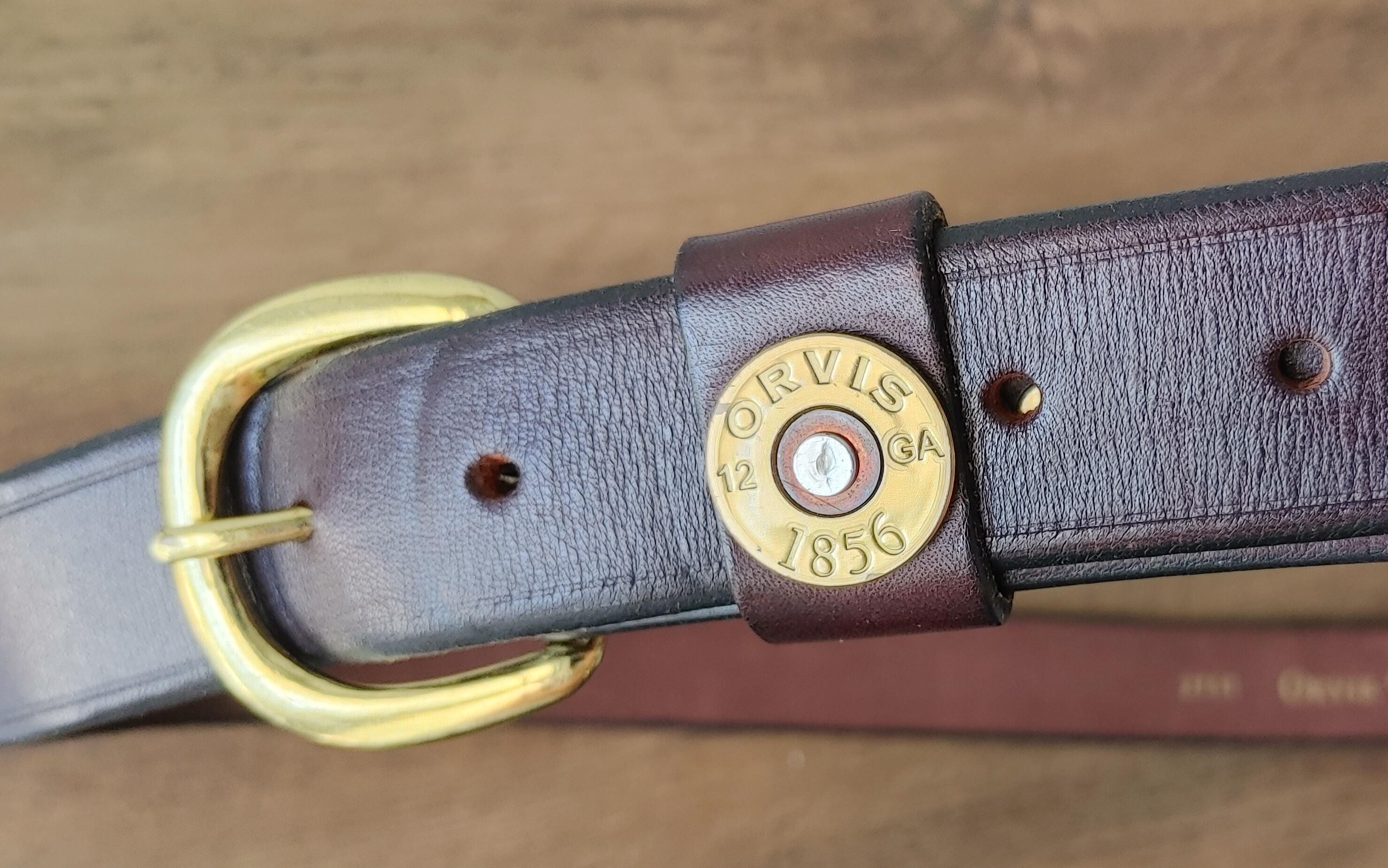 Orvis 1856 Brown Belt Solid Brass Buckle English Bridle