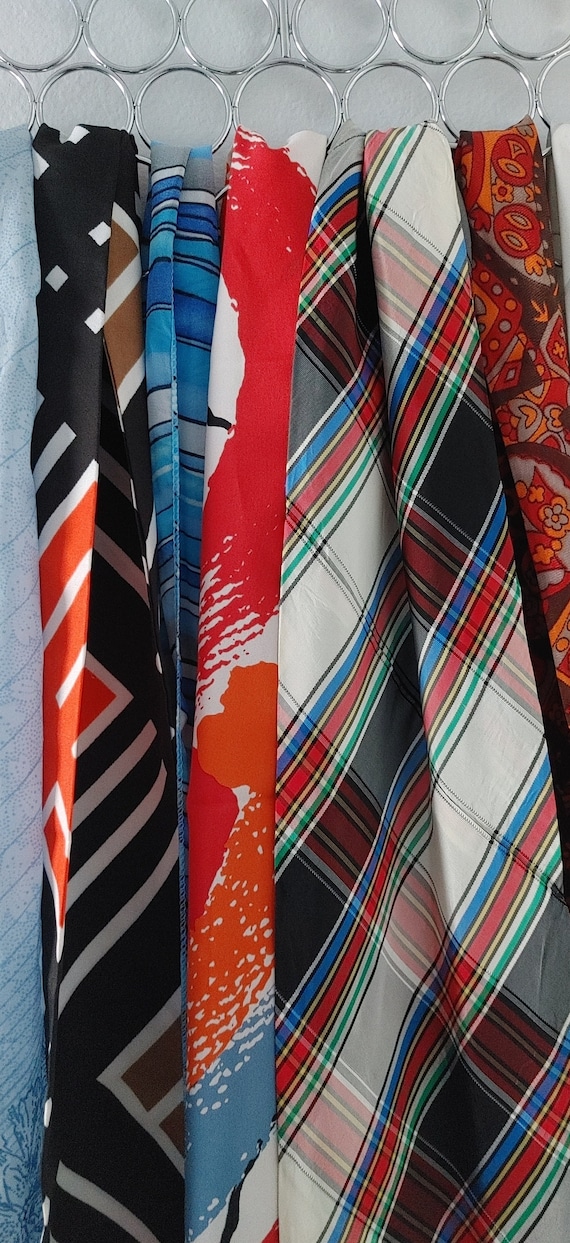 6 Vintage 70s long scarf lot collection pointed sc