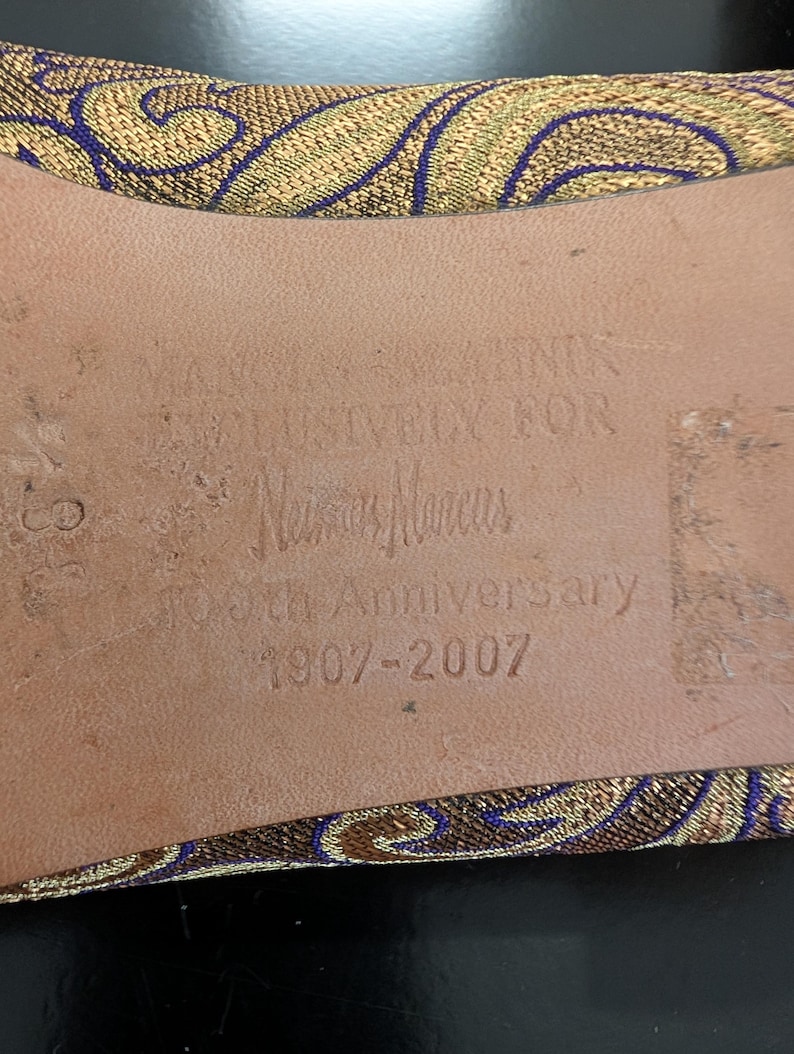 Manolo Blahnik Gold Brocade Ballet Flats Size 38.5 (Neiman Marcus Anniversary) bild 10