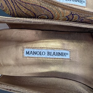 Manolo Blahnik Gold Brocade Ballet Flats Size 38.5 (Neiman Marcus Anniversary) bild 7