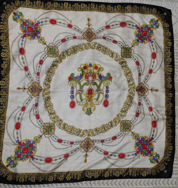 Vintage Bloomsbury silk scarf from the 80s jewels… - image 2