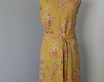 Bellambra 100% linen dress made in Italy summer dress as mustard floral Bellambra