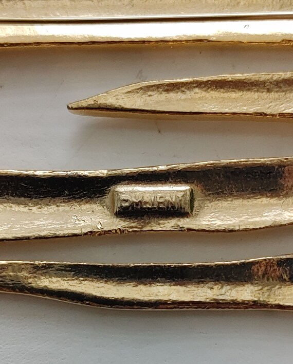 Vintage MJent  brooch gold pin large 1980s retro … - image 4