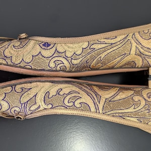 Manolo Blahnik Gold Brocade Ballet Flats Size 38.5 (Neiman Marcus Anniversary) bild 6