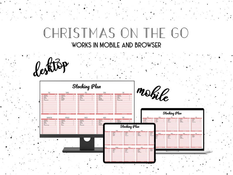 Christmas Stocking Planner Spreadsheet Template Etsy