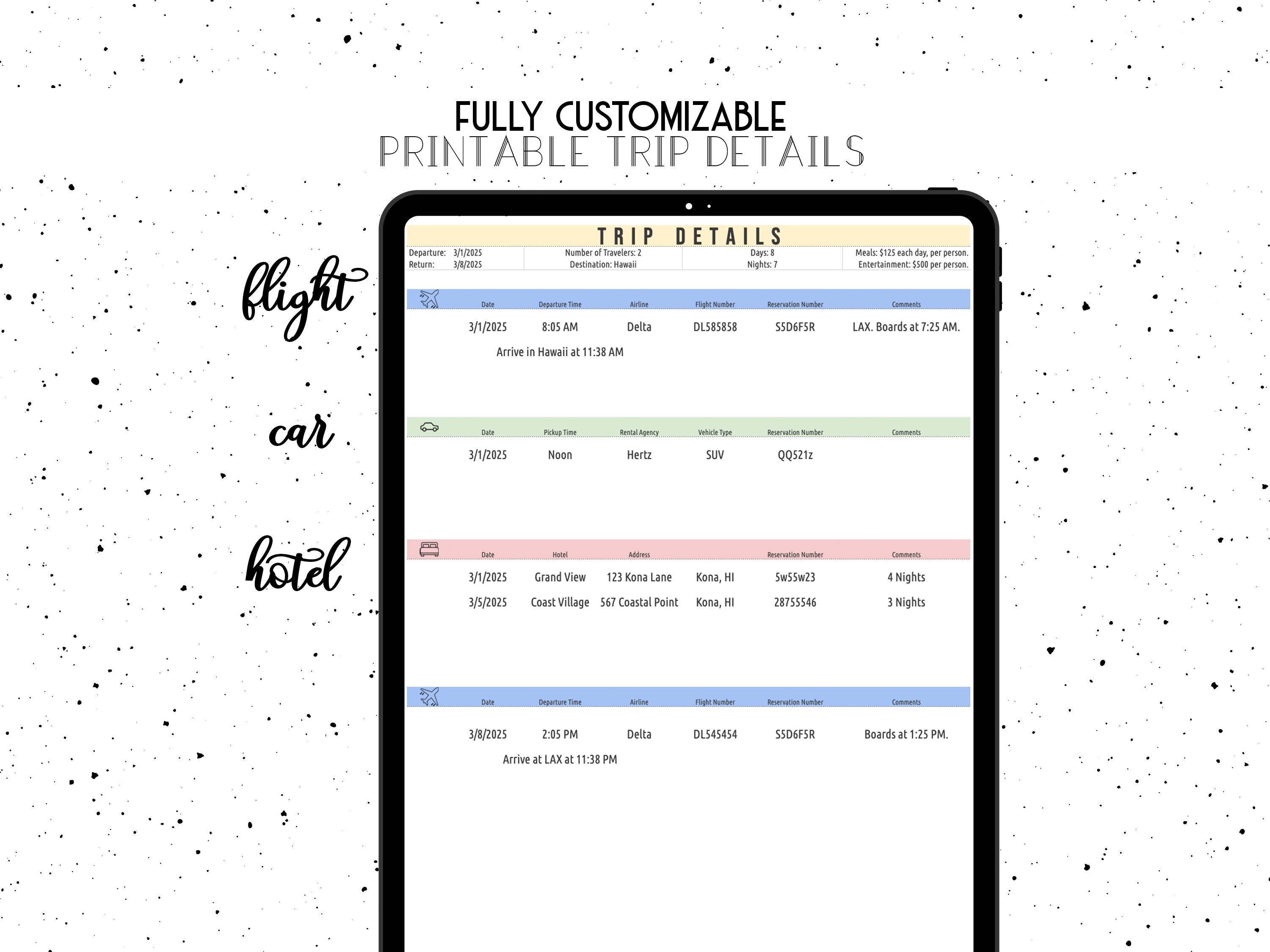 Vacation Budget Spreadsheet Template Etsy Vacation Budget Spreadsheet Template Etsy