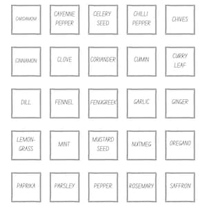 Herb and spice labels, 35 printable labels to organise your kitchen in style—simply download, print, and apply.