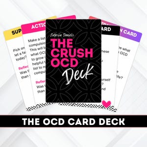 Baraja de cartas para TOC, terapia cognitivo conductual, herramienta de salud mental para personas con TOC o consultorio de terapeuta.