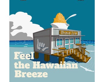 Beach Vibes Matte Posters, Hawaiian Breeze Graphic Art Print, Square Wall Decor, Vertical Poster, Ocean Artwork