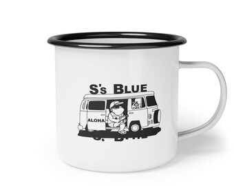 Camping Cup - S's Blue wagon Mug for Camping and Outdoor Adventures, Hawaiian vibes, 12oz