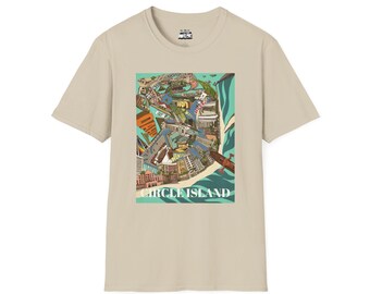Hawaii circle island T-Shirt, Oahu Landmarks Tee, Island theme clothing, Hawaii