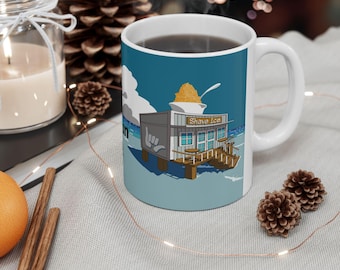 Ceramic Mug, Shave Ice Shop Coffee Lover Gift, Aloha Souvenir, Island Vibes, Hawaiian Breeze