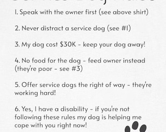 Service Dog Rules - Unisex Jersey Short Sleeve Tee