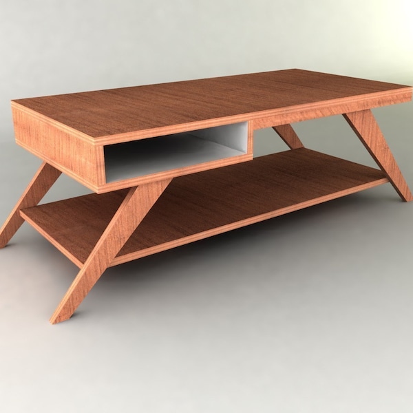 DIY Retro Modern Eames-style Coffee Table Furniture Plan