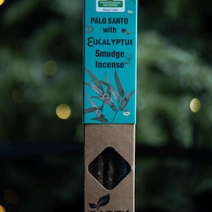Palo Santo with Eucalyptus Smudge Incense - Natural Handmade Incense for Energy Cleansing, Meditation & Refreshing Atmosphere