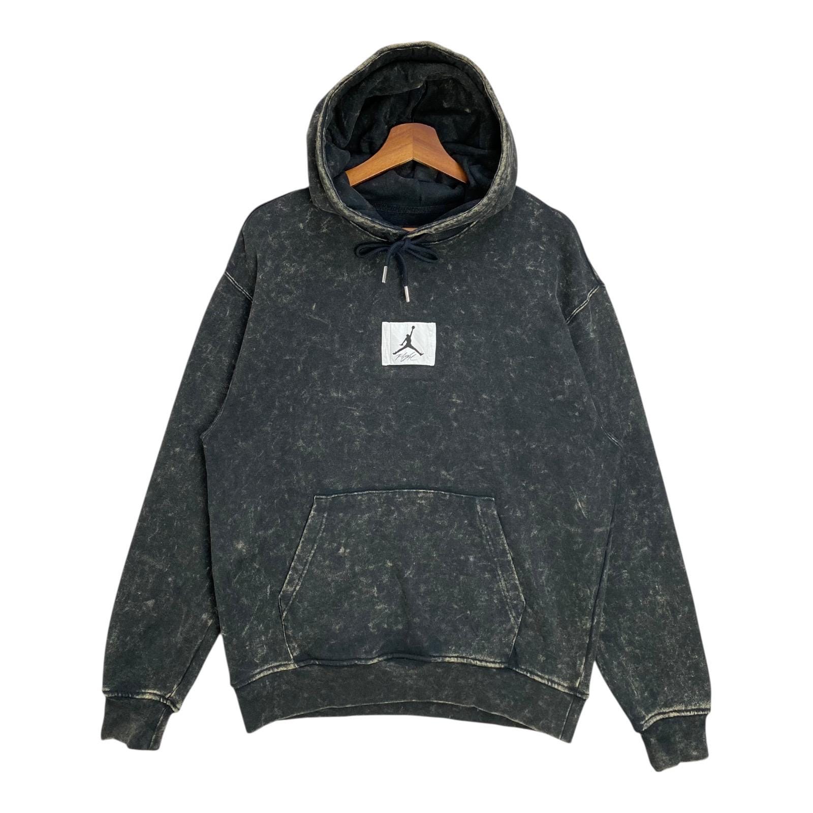 nike drip wash hoodie with print in washed black
