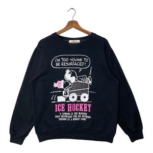 Peanuts Snoopy Sweatshirt Big Logo Pullover Jumper Crewneck Size Medium