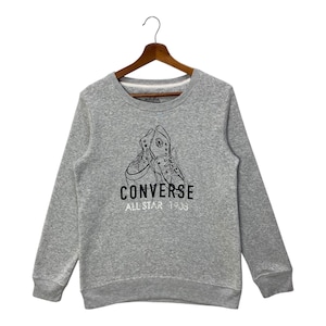 Converse All Star Sweatshirt Spellout Big Logo Pullover Jumper Crewneck Size Large