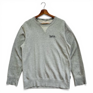 Vintage Surplus Seminary Crewneck Sweatshirt – Heather Grey Workwear Style Embroidered Logo L
