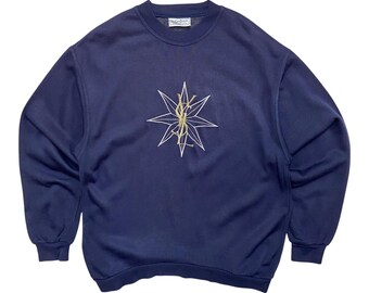 Vintage 90s YSL Embroidered Sweatshirt, Light Cotton, Made in Italy, Size S