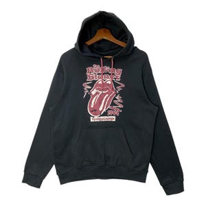 Band The Rolling Stones hoodie trui met groot logo en spelout, maat L