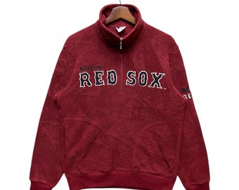 Vintage MLB Red Sox Fleece Quarter Zip Sweater - Size L