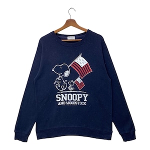 Vintage Peanuts Snoopy And Woodstock Sweatshirt Pullover Jumper Size Large