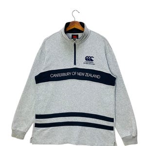 Vintage Canterbury Of New Zealand Big Spellout Halfzip Pullover Jumper Size L